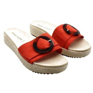 Anne Klein Women S Vino Sandals Red Tortoise Microsuede Stylish and Strappy